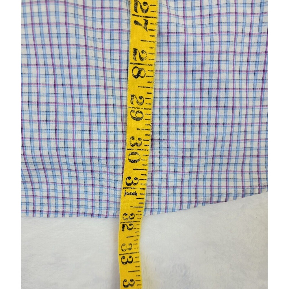 Men's Eton Brighton Button-Up Plaid Dress Shirt Slim Fit Sz L 41/16 - Picture 3 of 11